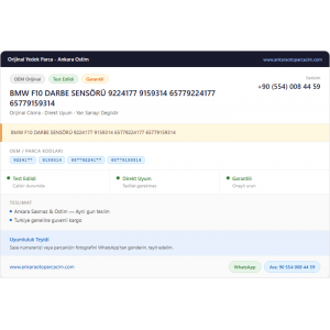 BMW F10 DARBE SENSÖRÜ 9224177