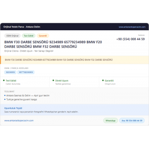 BMW F30 DARBE SENSÖRÜ 9234989