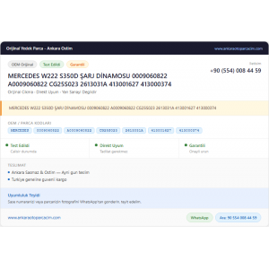 MERCEDES W222 S350D ŞARJ DİNAMOSU