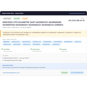 MERCEDES VİTO KİLOMETRE SAATİ A6399001301 MERCEDES VİTO KİLOMETRE SAATİ A6399001301