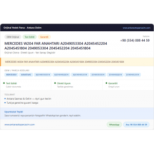 MERCEDES W204 FAR ANAHTARI A2049053304 MERCEDES W204 FAR ANAHTARI A2049053304