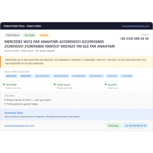 MERCEDES W212 FAR ANAHTARI A2129050551 MERCEDES W212 FAR ANAHTARI A2129050551
