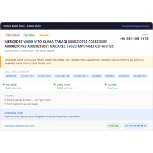 MERCEDES W639 VİTO KLİMA TARAĞI