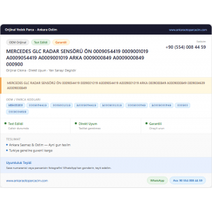 MERCEDES GLC RADAR SENSÖRÜ ÖN MERCEDES GLC RADAR SENSÖRÜ ÖN