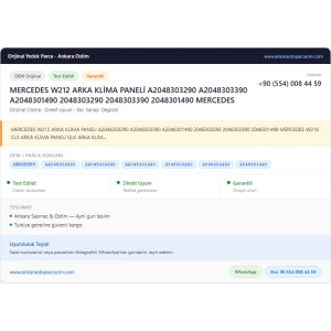 MERCEDES W212 ARKA KLİMA PANELİ