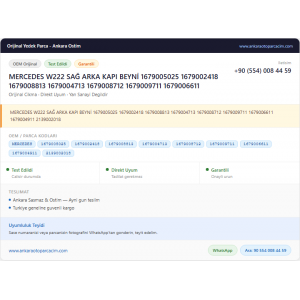 MERCEDES W222 SAĞ ARKA KAPI MERCEDES W222 SAĞ ARKA KAPI