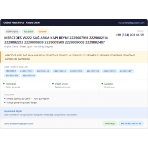 MERCEDES W222 SAĞ ARKA KAPI MERCEDES W222 SAĞ ARKA KAPI