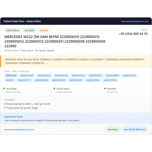 MERCEDES W222 ÖN SAM BEYNİ MERCEDES W222 ÖN SAM BEYNİ