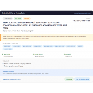 MERCEDES W221 FREN MERKEZİ 2214300301 MERCEDES W221 FREN MERKEZİ 2214300301