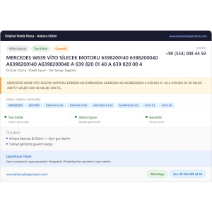 MERCEDES W639 VİTO SİLECEK MOTORU