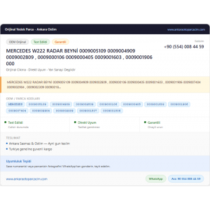 MERCEDES W222 RADAR BEYNİ 0009005109