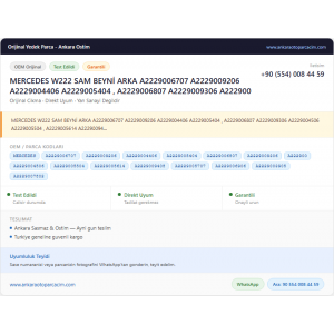 MERCEDES W222 SAM BEYNİ ARKA MERCEDES W222 SAM BEYNİ ARKA