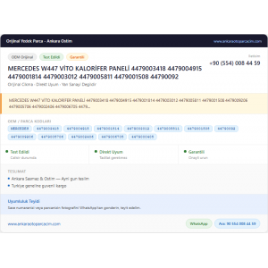 MERCEDES W447 VİTO KALORİFER PANELİ MERCEDES W447 VİTO KALORİFER PANELİ