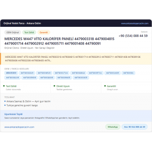 MERCEDES W447 VİTO KALORİFER PANELİ MERCEDES W447 VİTO KALORİFER PANELİ