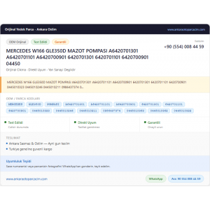MERCEDES W166 GLE350D MAZOT POMPASI
