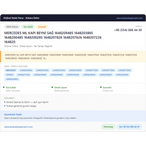 MERCEDES ML KAPI BEYNİ SAĞ MERCEDES ML KAPI BEYNİ SAĞ