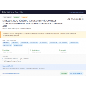MERCEDES W212 YÜRÜYÜŞ TAKIMLARI BEYNİ
