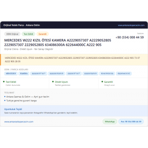 MERCEDES W222 KIZIL ÖTESİ KAMERA MERCEDES W222 KIZIL ÖTESİ KAMERA