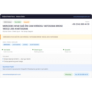 MERCEDES W140 SAĞ ÖN CAM