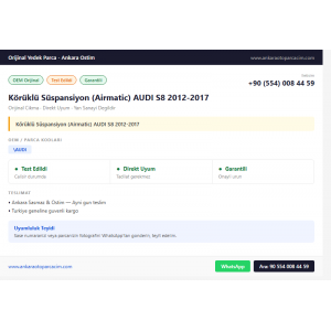 Körüklü Süspansiyon (Airmatic) AUDI S8 2012-2017