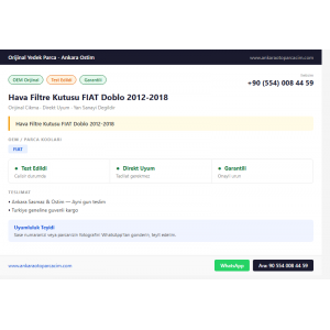 Hava Filtre Kutusu FIAT Doblo 2012-2018