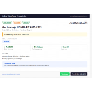 Gaz Kelebeği HONDA FIT 2009-2013 Gaz Kelebeği HONDA FIT 2009-2013