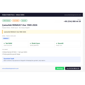 Çamurluk RENAULT Zoe 1969-2026 Çamurluk RENAULT Zoe 1969-2026