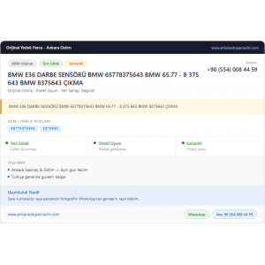 BMW E36 DARBE SENSÖRÜ BMW BMW E36 DARBE SENSÖRÜ BMW