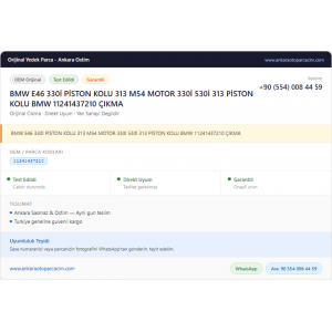 BMW E46 330İ PİSTON KOLU BMW E46 330İ PİSTON KOLU