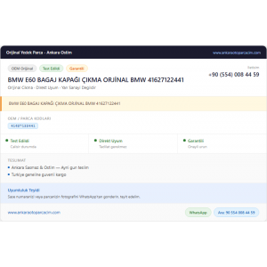 BMW E60 BAGAJ KAPAĞI ÇIKMA BMW E60 BAGAJ KAPAĞI ÇIKMA