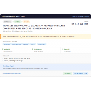 MERCEDES W639 VİANO CD ÇALAR MERCEDES W639 VİANO CD ÇALAR