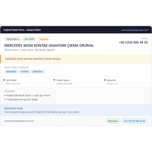 MERCEDES W204 KONTAK ANAHTARI ÇIKMA