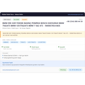 BMW E90 320İ YÜKSEK BASINÇ BMW E90 320İ YÜKSEK BASINÇ
