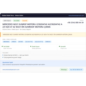 MERCEDES W221 SUNROF MOTORU 2218204742