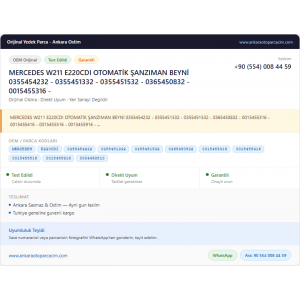 MERCEDES W211 E220CDI OTOMATİK ŞANZIMAN MERCEDES W211 E220CDI OTOMATİK ŞANZIMAN
