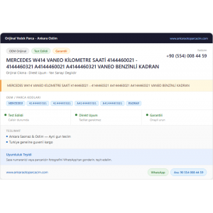 MERCEDES W414 VANEO KİLOMETRE SAATİ MERCEDES W414 VANEO KİLOMETRE SAATİ