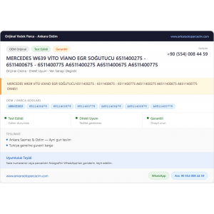 MERCEDES W639 VİTO VİANO EGR MERCEDES W639 VİTO VİANO EGR