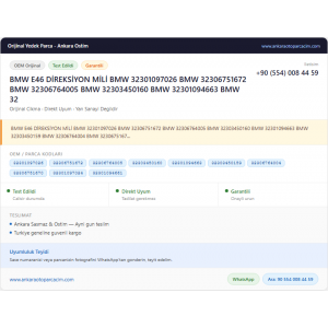 BMW E46 DİREKSİYON MİLİ BMW BMW E46 DİREKSİYON MİLİ BMW