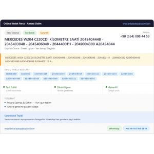 MERCEDES W204 C220CDI KİLOMETRE SAATİ