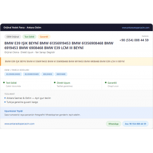 BMW E39 IŞIK BEYNİ BMW BMW E39 IŞIK BEYNİ BMW