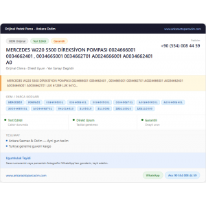MERCEDES W220 S500 DİREKSİYON POMPASI MERCEDES W220 S500 DİREKSİYON POMPASI