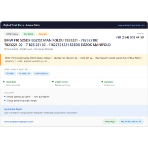 BMW F10 525DX EGZOZ MANİFOLDU BMW F10 525DX EGZOZ MANİFOLDU