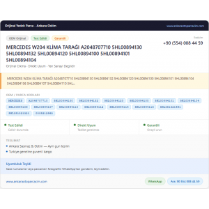 MERCEDES W204 KLİMA TARAĞI A2048707710 MERCEDES W204 KLİMA TARAĞI A2048707710