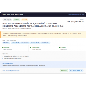 MERCEDES VANEO DİREKSİYON AÇI SENSÖRÜ MERCEDES VANEO DİREKSİYON AÇI SENSÖRÜ