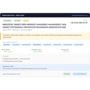 MERCEDES VANEO FREN MERKEZİ 4144300001 MERCEDES VANEO FREN MERKEZİ 4144300001