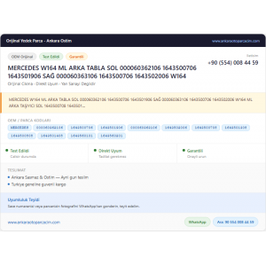 MERCEDES W164 ML ARKA TABLA