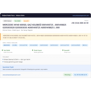 MERCEDES W140 600SEL GAZ KELEBEĞİ