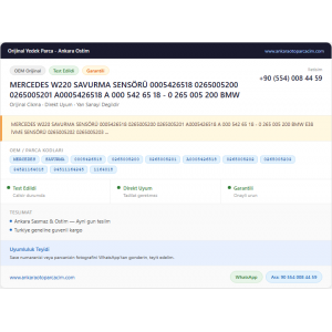 MERCEDES W220 SAVURMA SENSÖRÜ 0005426518