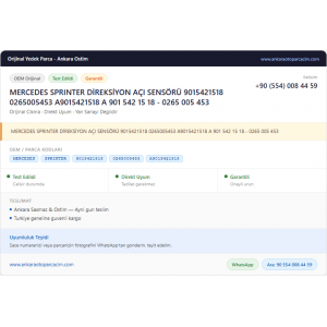MERCEDES SPRINTER DİREKSİYON AÇI SENSÖRÜ