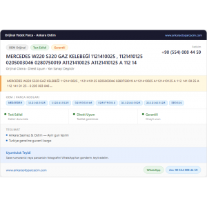 MERCEDES W220 S320 GAZ KELEBEĞİ MERCEDES W220 S320 GAZ KELEBEĞİ